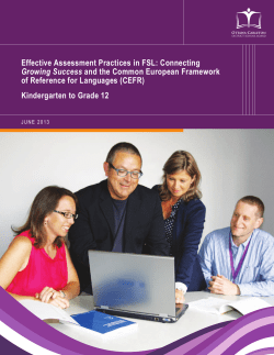 Effective Assessment Practices in FSL: Connecting Growing