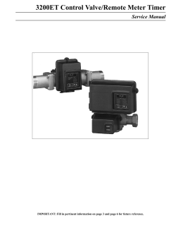 3200ET Control Valve/Remote Meter Timer