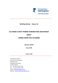 is china`s soft power dominating southeast asia? views from the