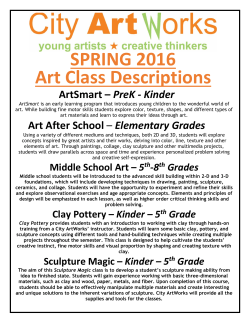 SPRING 2016 Art Class Descriptions