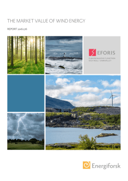 THE MARKET VALUE OF WIND ENERGY