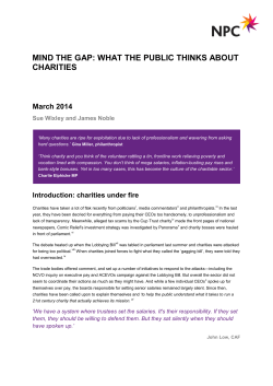 mind the gap: what the public thinks about charities