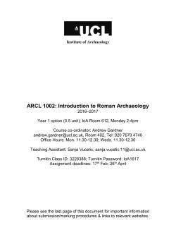 B215: Introduction to Roman Archaeology