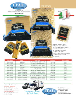 pastas - Miami Distributors of Fine Authentic Italian Food Items