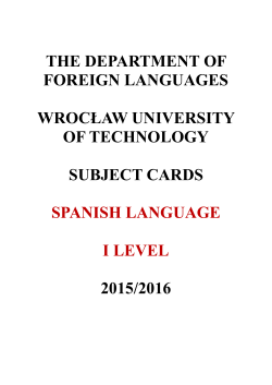 the department of foreign languages wrocław university of