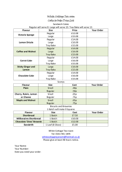 Cake Order Form - White Cottage Tea-Room