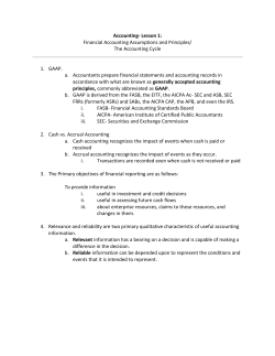 Accounting- Lesson 1: Financial Accounting Assumptions and