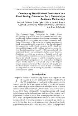 Community Health Needs Assessment in a Rural Setting