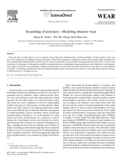 Scratching of polymers&mdash;Modeling abrasive wear
