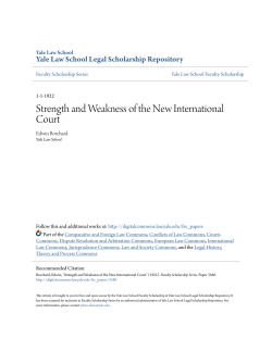 Strength and Weakness of the New International Court