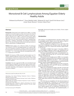Monoclonal B-Cell Lymphocytosis Among Egyptian Elderly Healthy