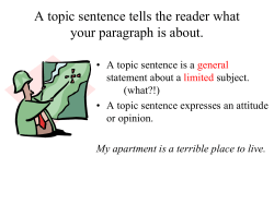 The topic sentence