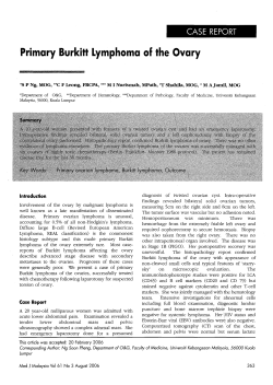 Primary Burkitt Lymphoma of the Ovary