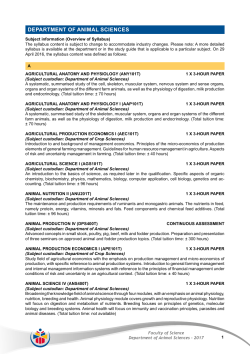 DEPARTMENT OF ANIMAL SCIENCES