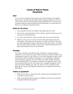 Cycles of Nature Game Directions