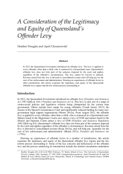 A Consideration of the Legitimacy and Equity of
