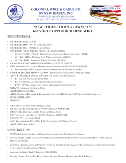 mtw / thhn / thwn-2 / awm / t90 600 volt copper