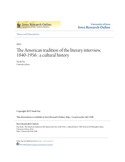 The American tradition of the literary interview, 1840
