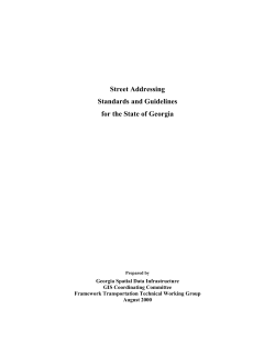 Street Addressing Standards and Guidelines for the