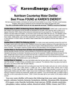 Distilled Water&ndash;Nutriteam Countertop Water Distiller