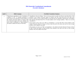2016 Statewide Constitutional Amendments Executive Summary