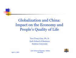 Globalization and China: Impact on the Economy and People`s