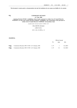 COMMISSION DECISION of 3 May 2000 replacing Decision 94/3/EC