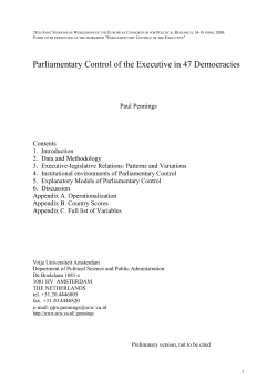 Parliamentary Control of the Executive in 47 Democracies