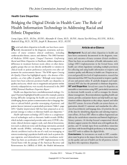 Bridging the Digital Divide in Health Care: The Role of