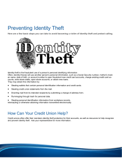 Identity Theft - United Consumers Credit Union