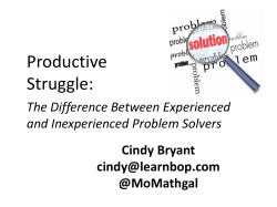 NCTM 2016 Productive Struggle_The Difference Between