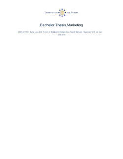 Bachelor Thesis Marketing