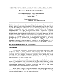 1 DERIVATION OF SEA LEVEL ANOMALY USING