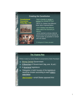 Creating the Constitution The Virginia Plan Strong Central
