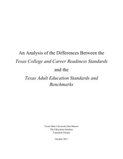 An Analysis of the Differences Between the Texas College and