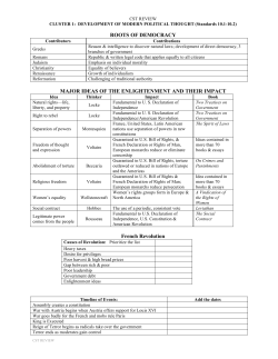 major ideas of the enlightenment and their
