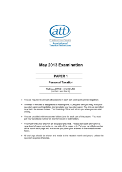 ATT Paper 1 - The Association of Taxation Technicians