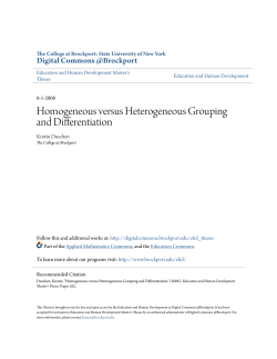 Homogeneous versus Heterogeneous Grouping and Differentiation