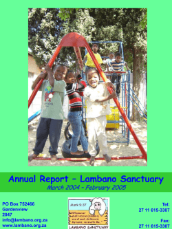 FY2004/05 - Lambano Sanctuary