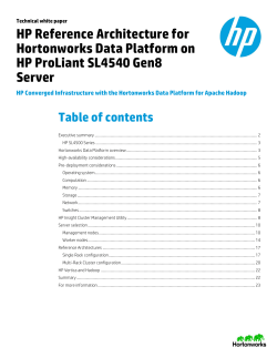 HP Reference Architecture for Hortonworks Data Platform on HP
