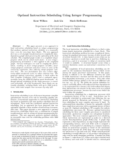 Optimal Instruction Scheduling Using Integer