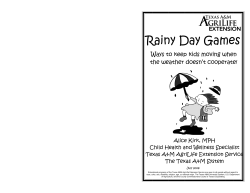 Rainy Day Games - Cooke County Extension Office