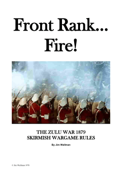 THE ZULU WAR 1879 - SKIRMISH WARGAME RULES