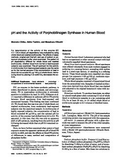 pH and the Activity of PorphobilinogenSynthase in Human Blood