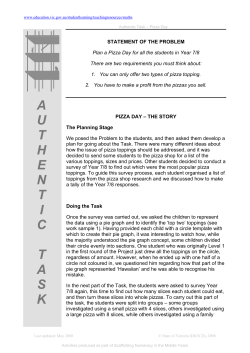 Authentic Task: Pizza Day