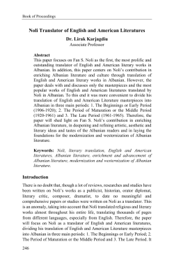 Noli Translator of English and American Literatures