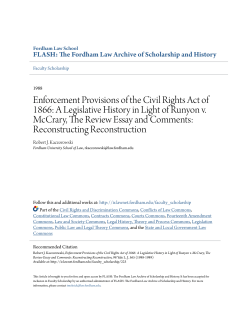 Enforcement Provisions of the Civil Rights Act of 1866