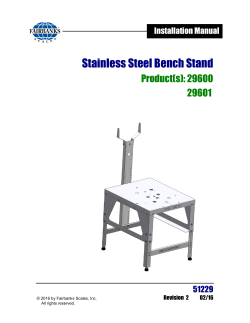 Stainless Steel Bench Stand Installation Manual