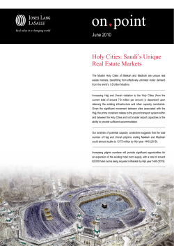 Holy Cities: Saudi`s Unique Real Estate Markets