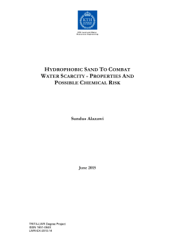 HYDROPHOBIC SAND TO COMBAT WATER SCARCITY